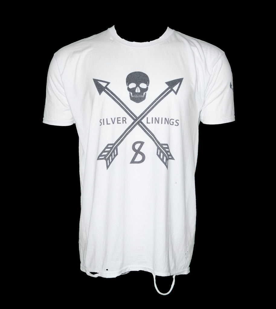 Skull and Crossed Arrows Distressed T-Shirt