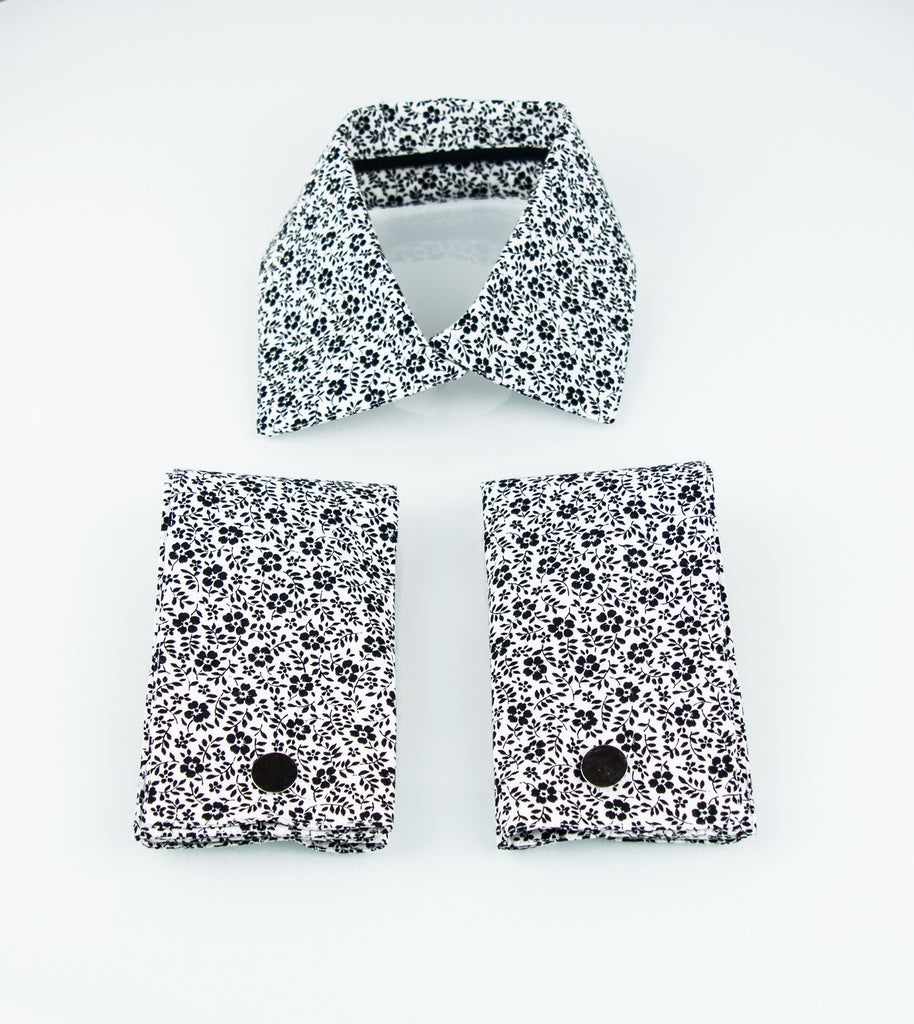 Black&White Floral Collar&Cuffs