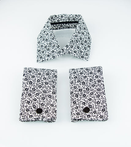 Black&White Floral Collar&Cuffs