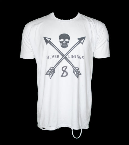 Skull and Crossed Arrows Distressed T-Shirt